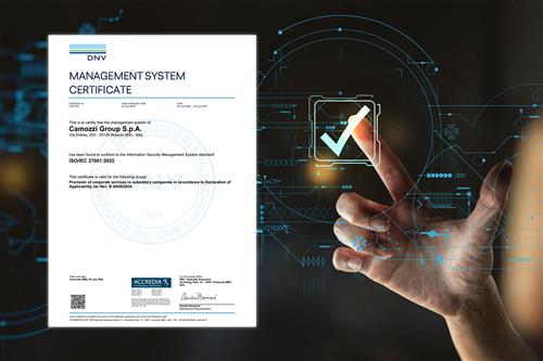 Camozzi Group Obtains the ISO/IEC 27001:2022 Certification for Information Security