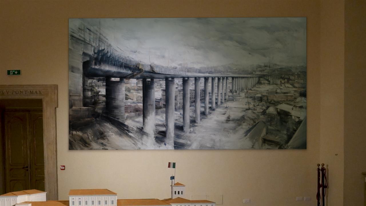 Camozzi Group Donates a Painting Representing the New Bridge Of Genoa  to the Presidency of The Italian Republic