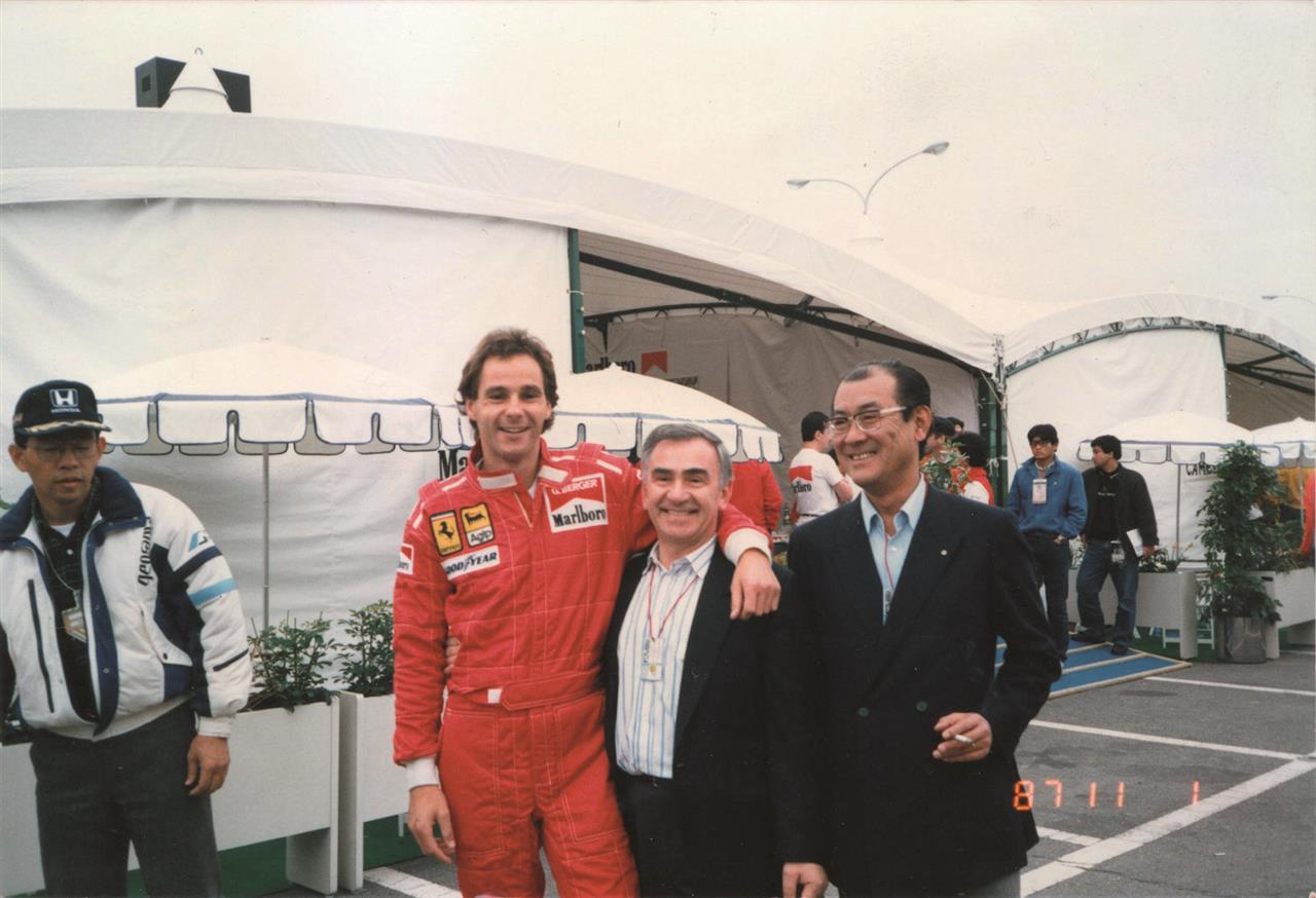 1988: Attilio Camozzi with Gerhard Berger: a friendship and partnership that grew stronger with time.